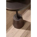 Table d'appoint ronde en métal au fini bronze antique