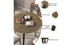 Table de salle à manger ronde de 89,9 cm avec pieds en métal, pour 2 à 4 personnes, plateau en MDF marron