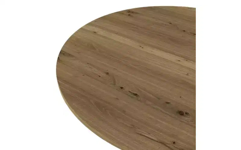 Table de salle à manger ronde de 89,9 cm avec pieds en métal, pour 2 à 4 personnes, plateau en MDF marron