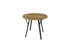 Table de salle à manger ronde de 89,9 cm avec pieds en métal, pour 2 à 4 personnes, plateau en MDF marron