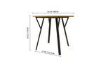 Table de salle à manger ronde de 89,9 cm avec pieds en métal, pour 2 à 4 personnes, plateau en MDF marron