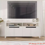 Meuble TV de ferme de 63 po avec armoires de rangement et étagères ouvertes