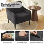Fauteuil d'appoint rembourré avec accoudoirs incurvés et assise à ressorts ensachés
