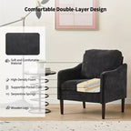 Fauteuil d'appoint rembourré avec accoudoirs incurvés et assise à ressorts ensachés