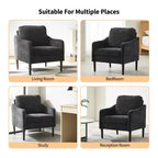 Fauteuil d'appoint rembourré avec accoudoirs incurvés et assise à ressorts ensachés