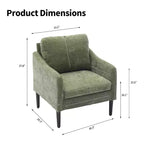 Fauteuil d'appoint rembourré avec accoudoirs incurvés et assise à ressorts ensachés