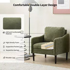 Fauteuil d'appoint rembourré avec accoudoirs incurvés et assise à ressorts ensachés
