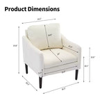 Fauteuil d'appoint rembourré avec accoudoirs incurvés et assise à ressorts ensachés