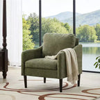 Fauteuil d'appoint rembourré avec accoudoirs incurvés et assise à ressorts ensachés