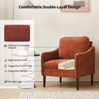 Fauteuil d'appoint rembourré avec accoudoirs incurvés et assise à ressorts ensachés