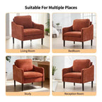Fauteuil d'appoint rembourré avec accoudoirs incurvés et assise à ressorts ensachés
