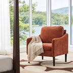 Fauteuil d'appoint rembourré avec accoudoirs incurvés et assise à ressorts ensachés