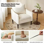 Fauteuil d'appoint rembourré avec accoudoirs incurvés et assise à ressorts ensachés
