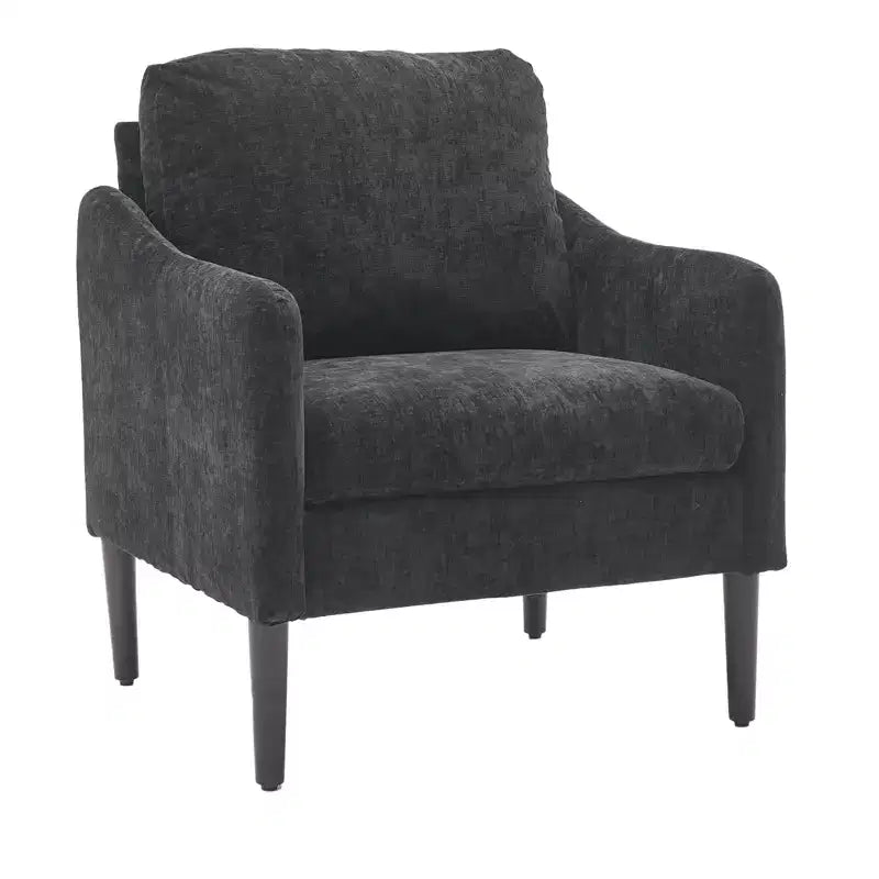 Fauteuil d'appoint rembourré avec accoudoirs incurvés et assise à ressorts ensachés