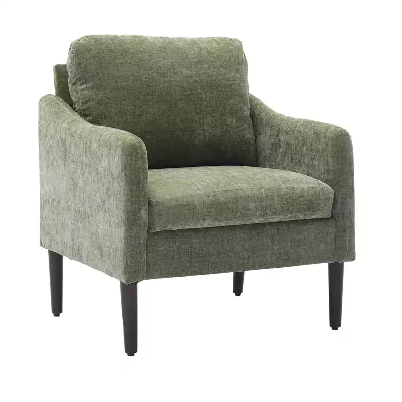 Fauteuil d'appoint rembourré avec accoudoirs incurvés et assise à ressorts ensachés
