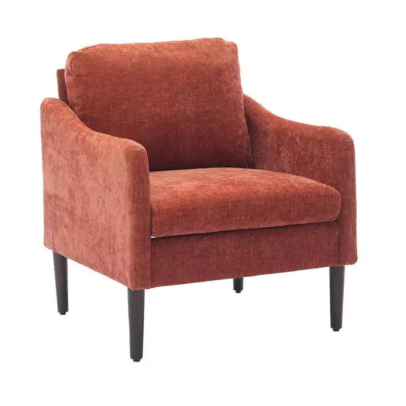 Fauteuil d'appoint rembourré avec accoudoirs incurvés et assise à ressorts ensachés