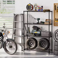 Étagère de rangement métallique à 4 niveaux avec tablettes ajustables et grille métallique