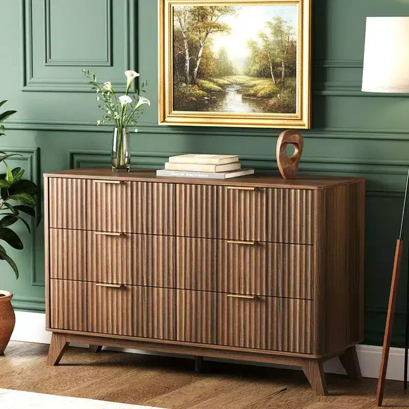 Commode à tiroirs doubles de 47 po avec 6 tiroirs à grille