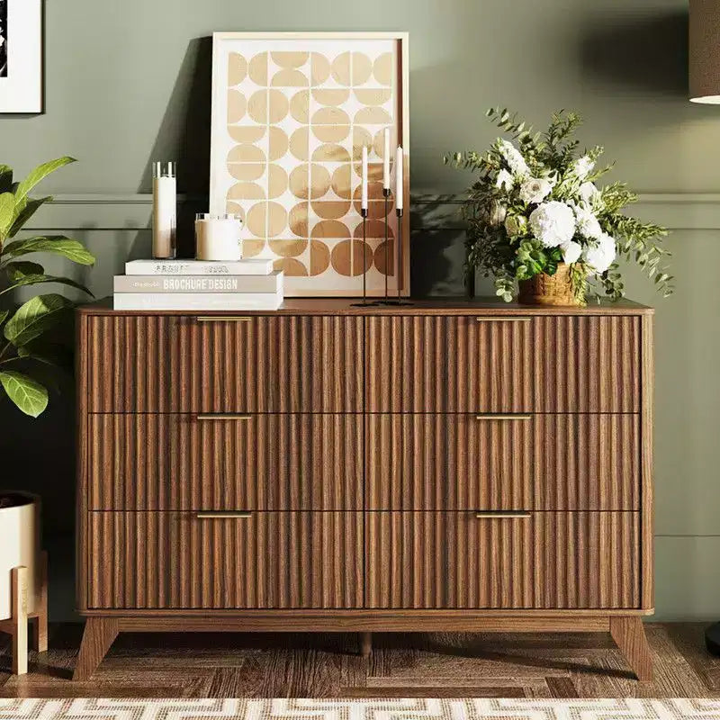 Commode à tiroirs doubles de 47 po avec 6 tiroirs à grille