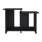 Table basse noire de 23,6" avec étagère ouverte