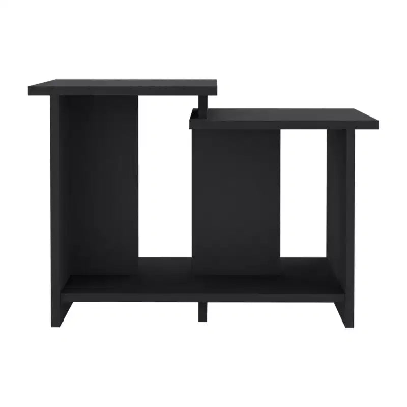 Table basse noire de 23,6" avec étagère ouverte