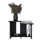 Table basse noire de 23,6" avec étagère ouverte