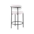 Tabouret de comptoir en tissu bouclé, lot de 2