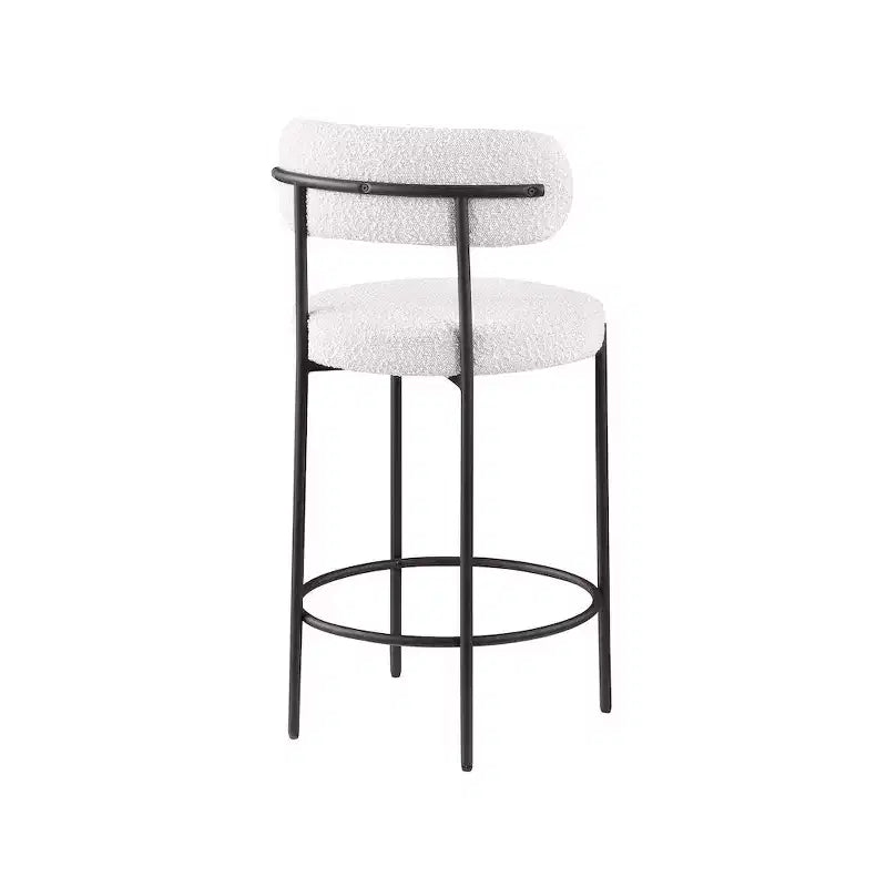 Tabouret de comptoir en tissu bouclé, lot de 2