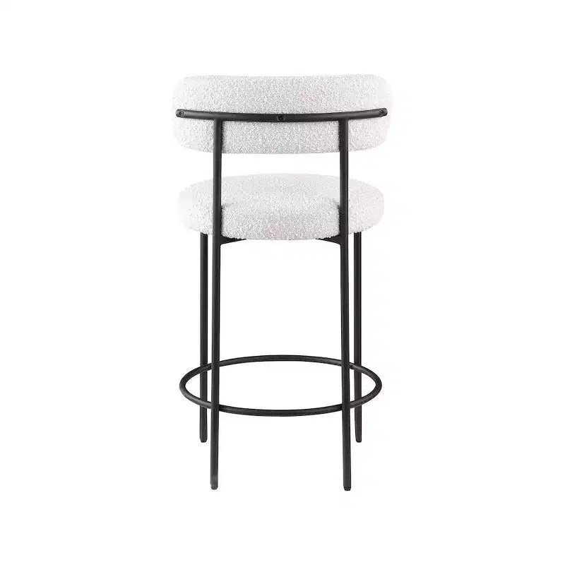 Tabouret de comptoir en tissu bouclé, lot de 2