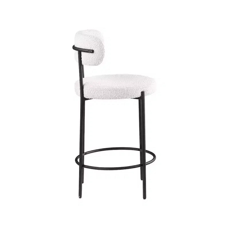 Tabouret de comptoir en tissu bouclé, lot de 2