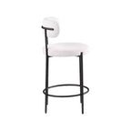 Tabouret de comptoir en tissu bouclé, lot de 2