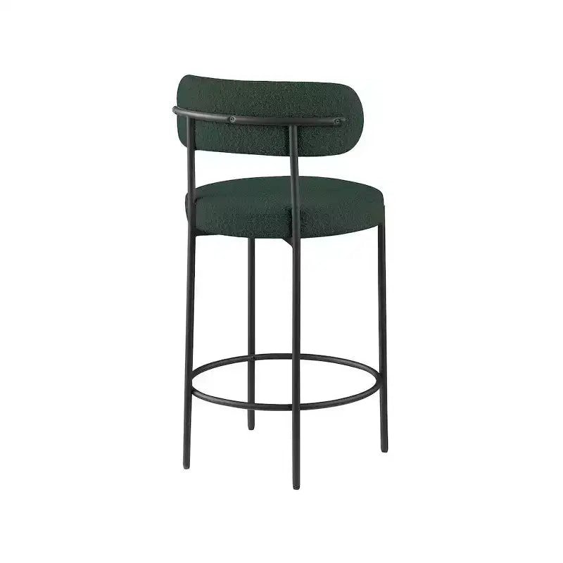 Tabouret de comptoir en tissu bouclé, lot de 2