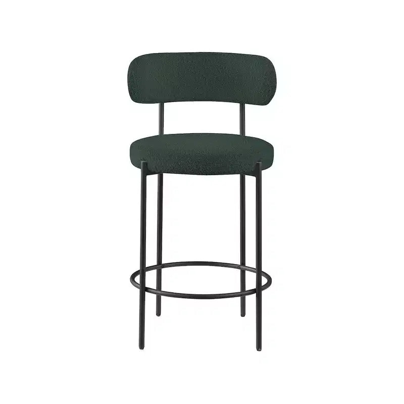 Tabouret de comptoir en tissu bouclé, lot de 2