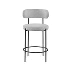 Tabouret de comptoir en tissu bouclé, lot de 2