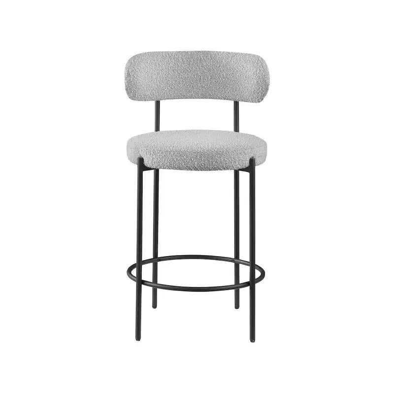 Tabouret de comptoir en tissu bouclé, lot de 2