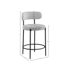 Tabouret de comptoir en tissu bouclé, lot de 2