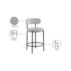 Tabouret de comptoir en tissu bouclé, lot de 2