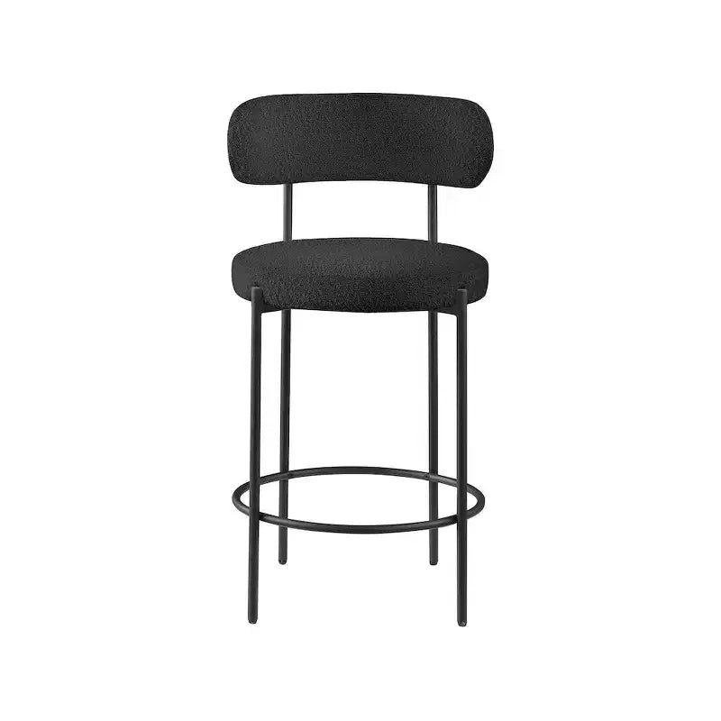 Tabouret de comptoir en tissu bouclé, lot de 2