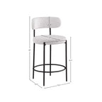 Tabouret de comptoir en tissu bouclé, lot de 2