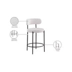 Tabouret de comptoir en tissu bouclé, lot de 2