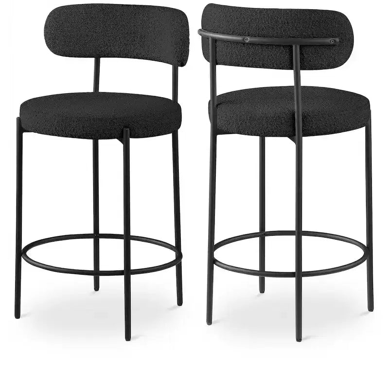 Meridian Furniture Beacon Boucle Fabric Stool, Set of 2