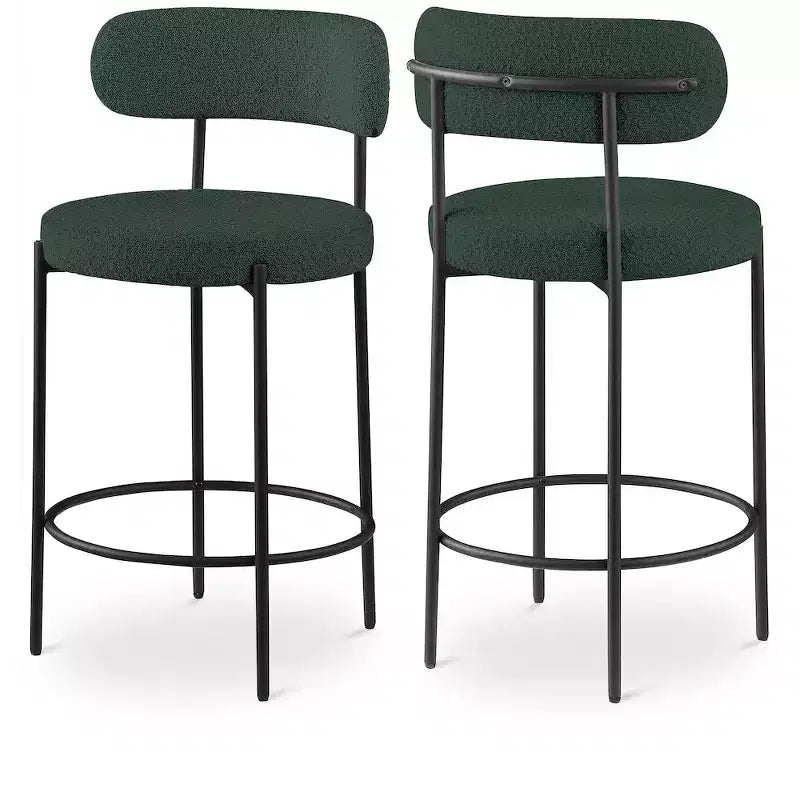Tabouret de comptoir en tissu bouclé, lot de 2