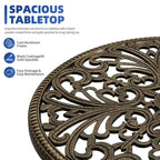 Table bistrot ronde d'extérieur avec trou pour parasol – Aluminium moulé, 58 cm