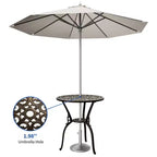 Table bistrot ronde d'extérieur avec trou pour parasol – Aluminium moulé, 58 cm