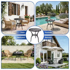 Table bistrot ronde d'extérieur avec trou pour parasol – Aluminium moulé, 58 cm