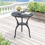 Table bistrot ronde d'extérieur avec trou pour parasol – Aluminium moulé, 58 cm