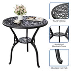 Table bistrot ronde d'extérieur avec trou pour parasol – Aluminium moulé, 58 cm
