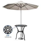 Table bistrot ronde d'extérieur avec trou pour parasol – Aluminium moulé, 58 cm