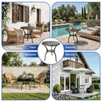 Table bistrot ronde d'extérieur avec trou pour parasol – Aluminium moulé, 58 cm