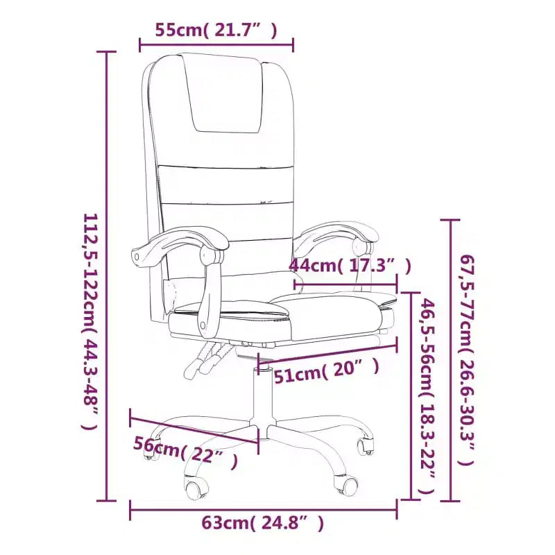 Fauteuil de bureau inclinable massant – Similicuir noir